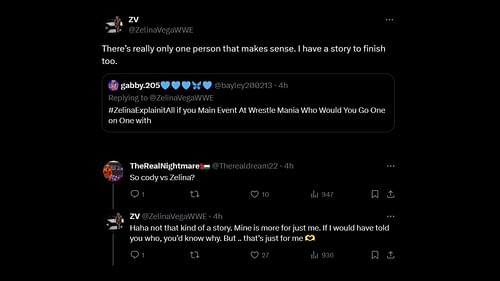 Screenshot of Zelina Vega's tweets