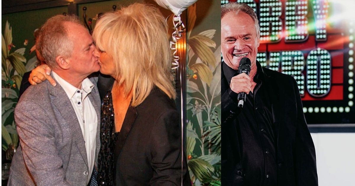 Davro and Wright&#039;s engagement - left (Image via X/@VickyWright5459), Davro doing a stand-up show - right (Image via Instagram/@averillofficial)