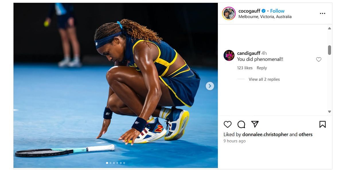 Coco Gauff&#039;s Instagram post