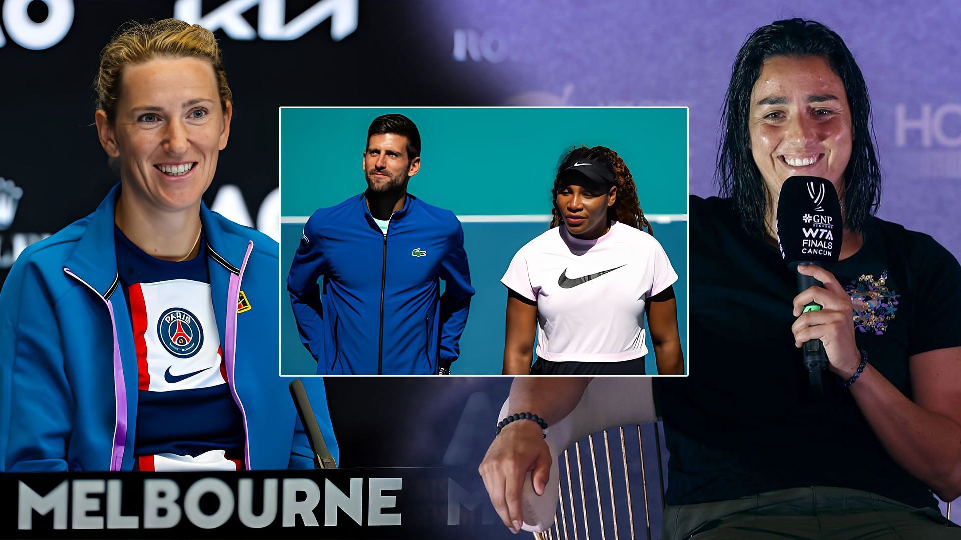 Victoria Azarenka, Novak Djokovic, Serena Williams, and Ons Jabeur