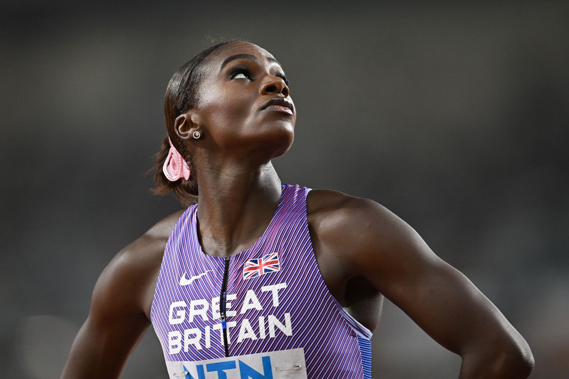 Dina Asher-Smith at the 2023 World Athletics Championships in Budapest.