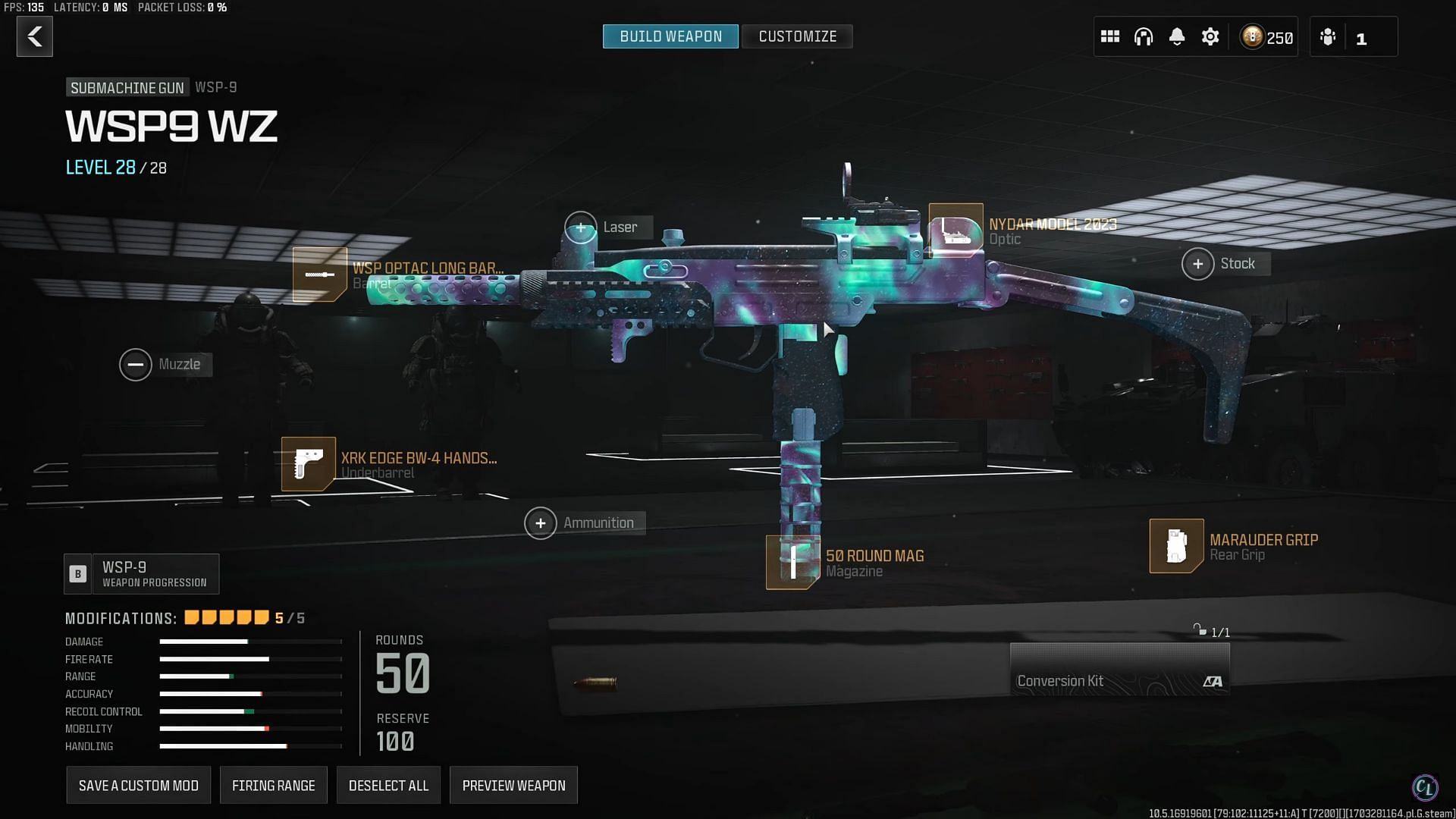 WSP-9 attachments (Image via Activision and YouTube/coastline)