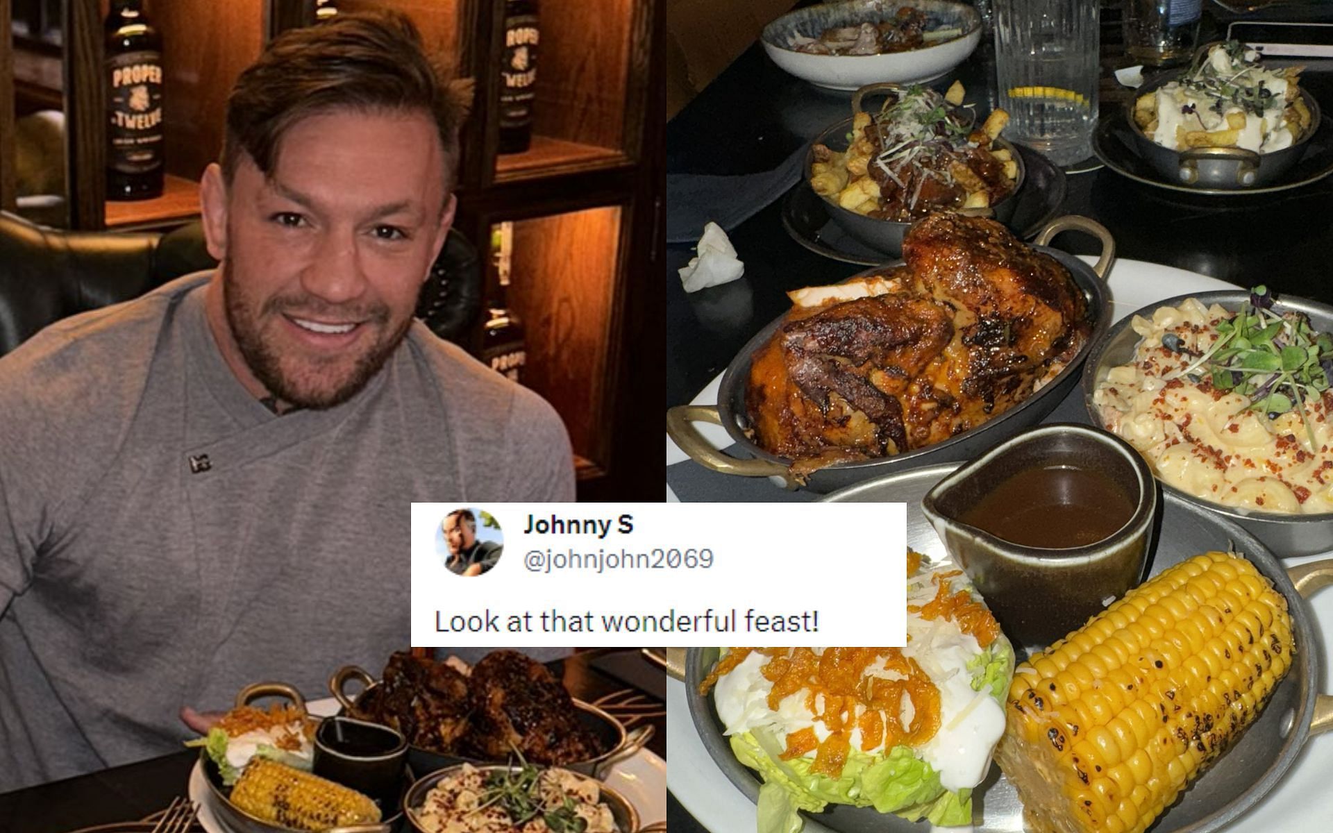 Fans reacted after Conor McGregor [Left] shared photo promoting The Black Forge Inn [Right] [Image courtesy: @TheNotoriousMMA - X]