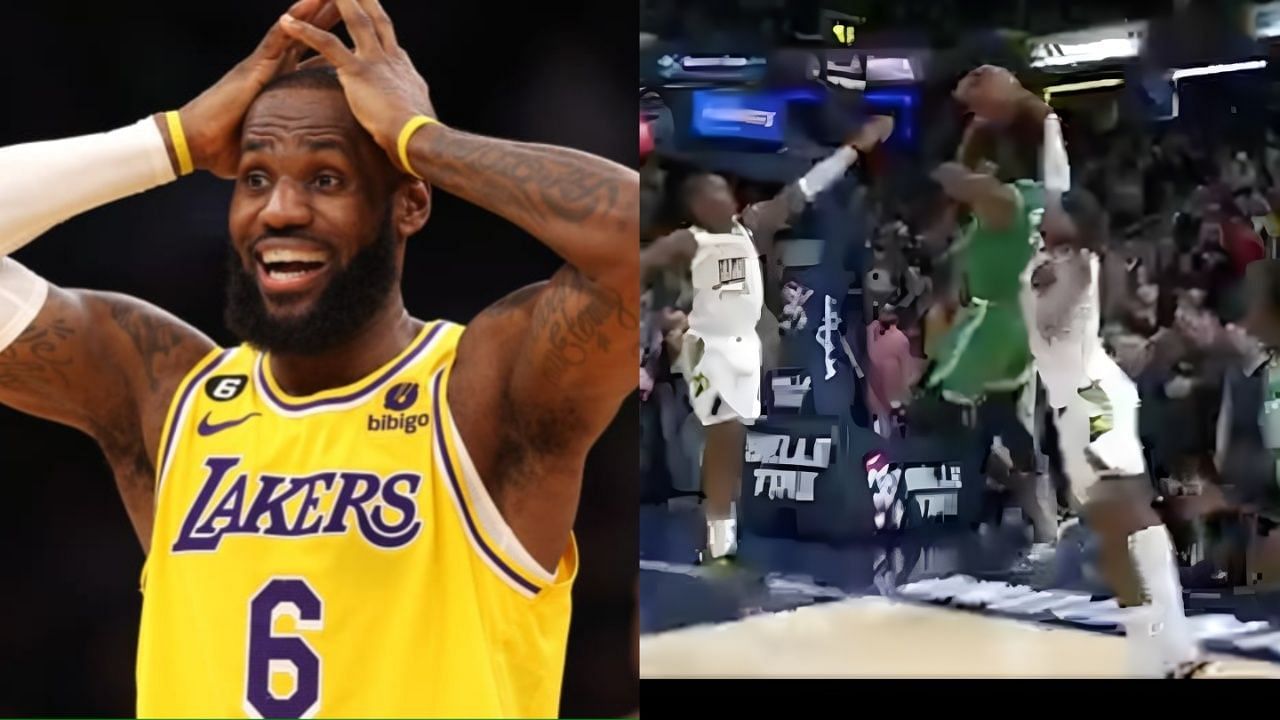 LeBron James reacted to the referees last second decision on review