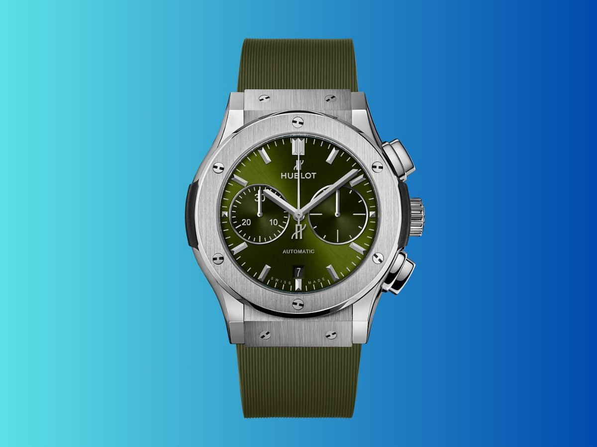 The Chronograph Titanium Green watch (Image via Hublot)