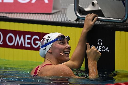 Hali Flickinger during the FINA Swimming World Cup Berlin on October 22, 2022 (Photo by Oliver Hardt/Getty Images)