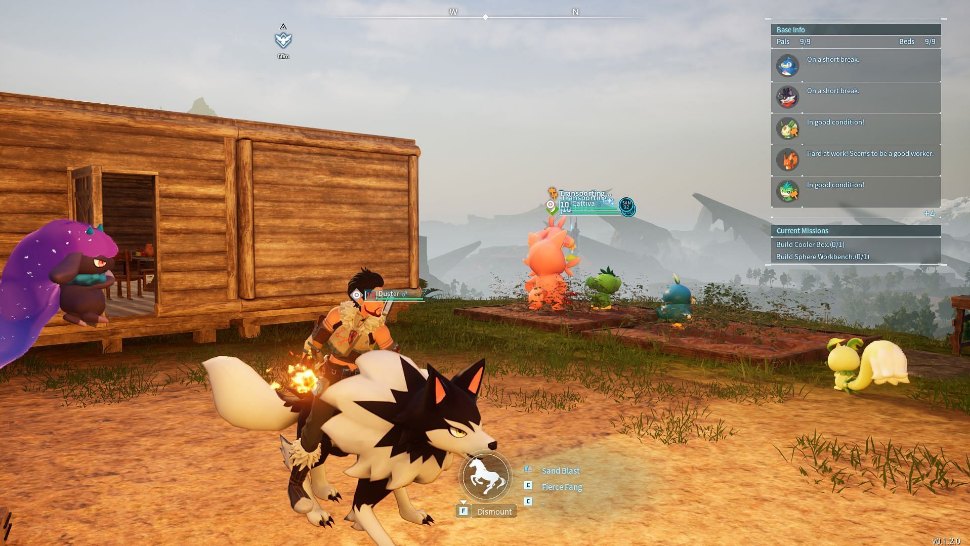 A player on a mount in Palworld (Screenshot via Sportskeeda)
