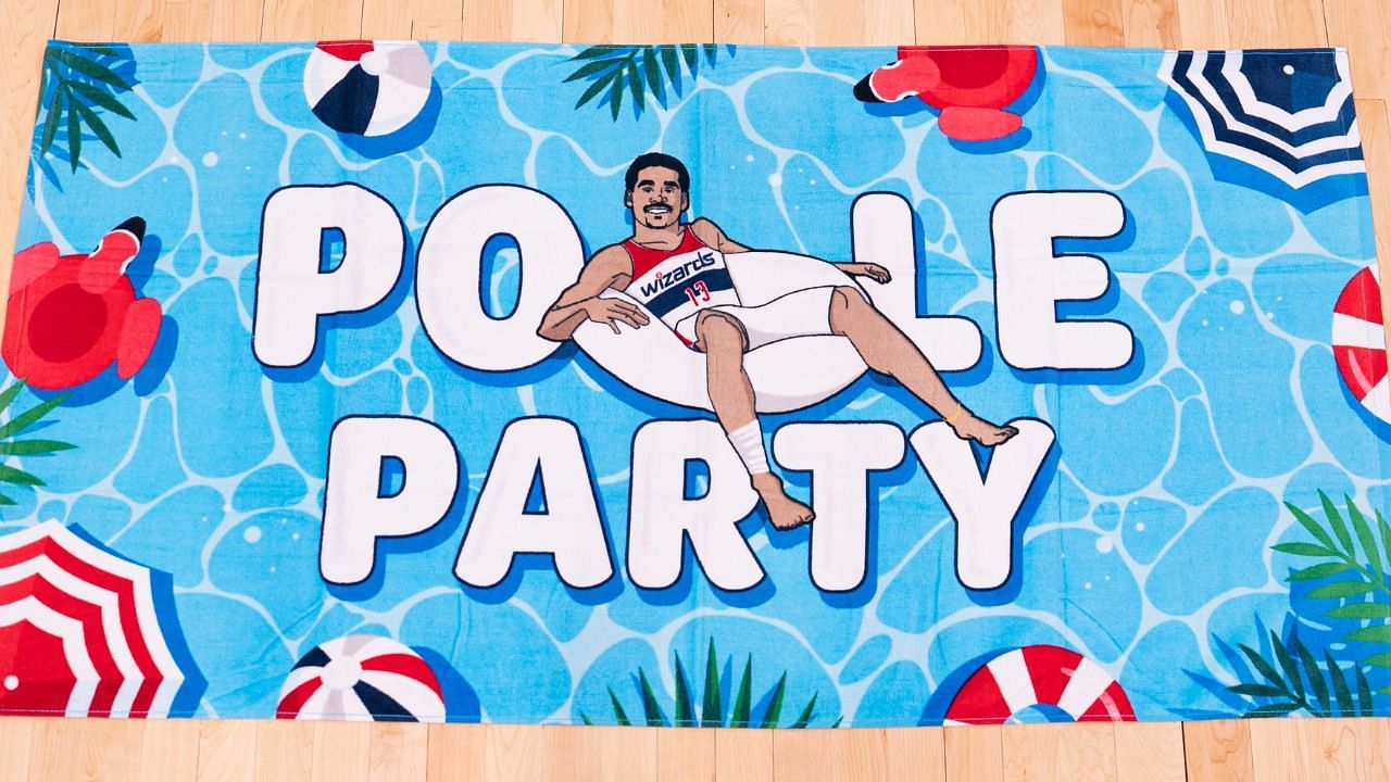 Jordan Poole &quot;Poole Party&quot; towels will be given by the Washington Wizards to fans on Thursday.