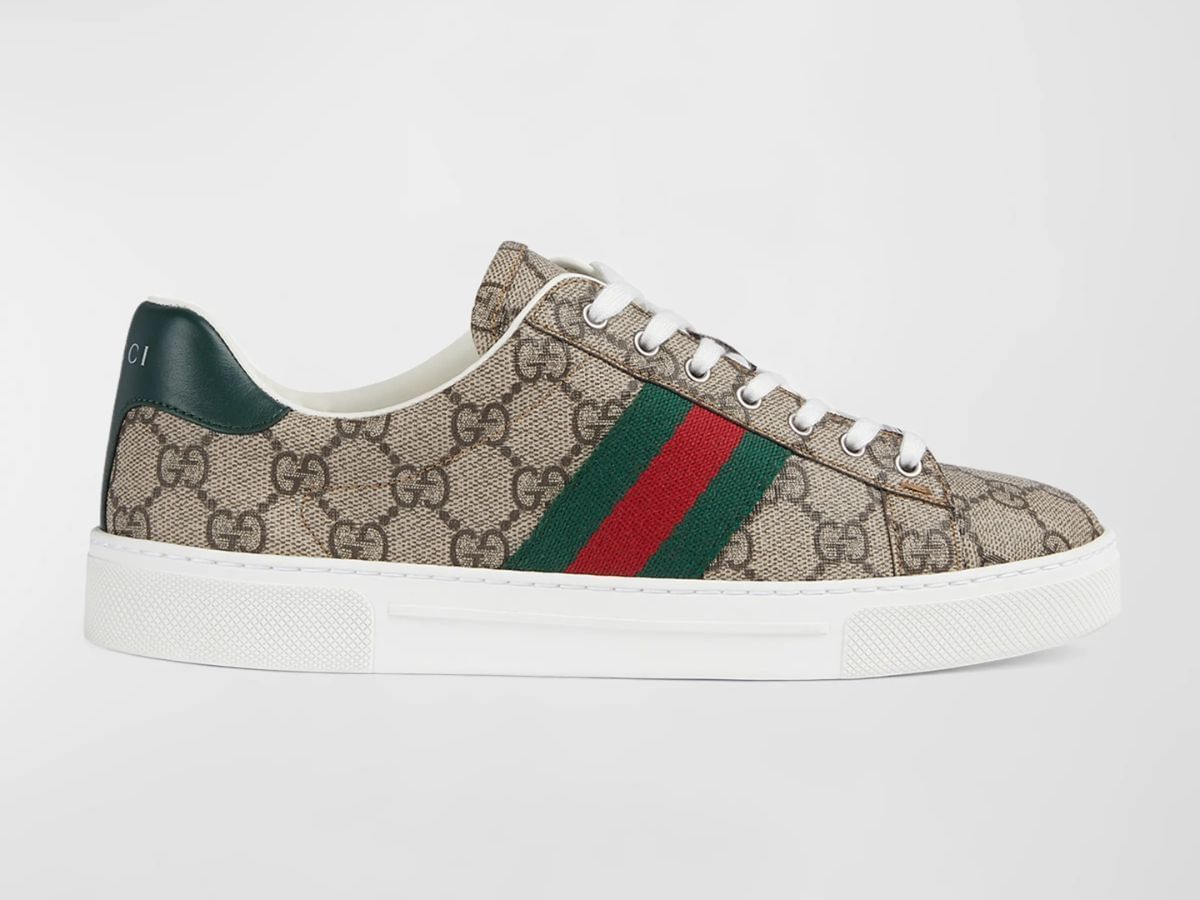 The Gucci Ace Monogram Canvas (Image via Neiman Marcus)