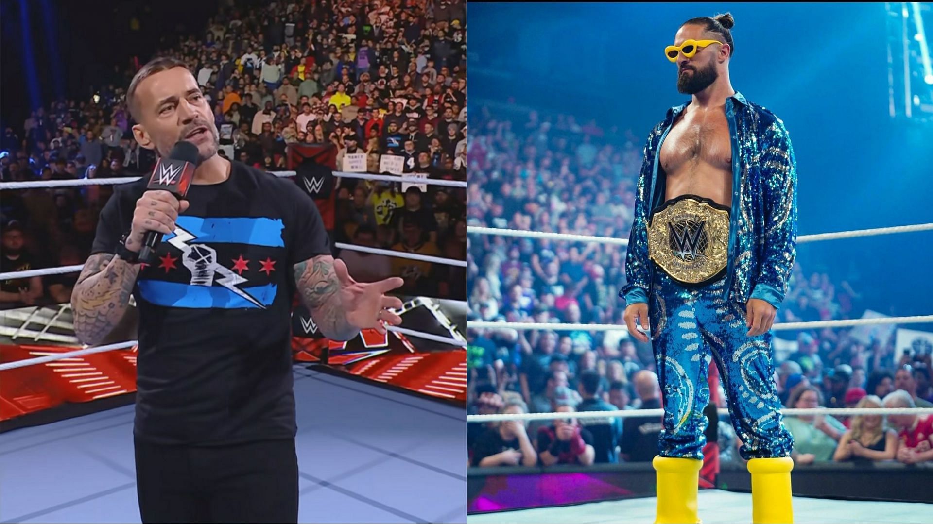 CM Punk (left); Seth Rollins (right)