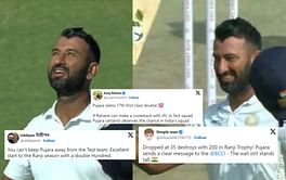 "If Rahane can make comeback with IPL, Pujara certainly deserves the chance"- Fans react after Cheteshwar Pujara hits double century in Ranji match