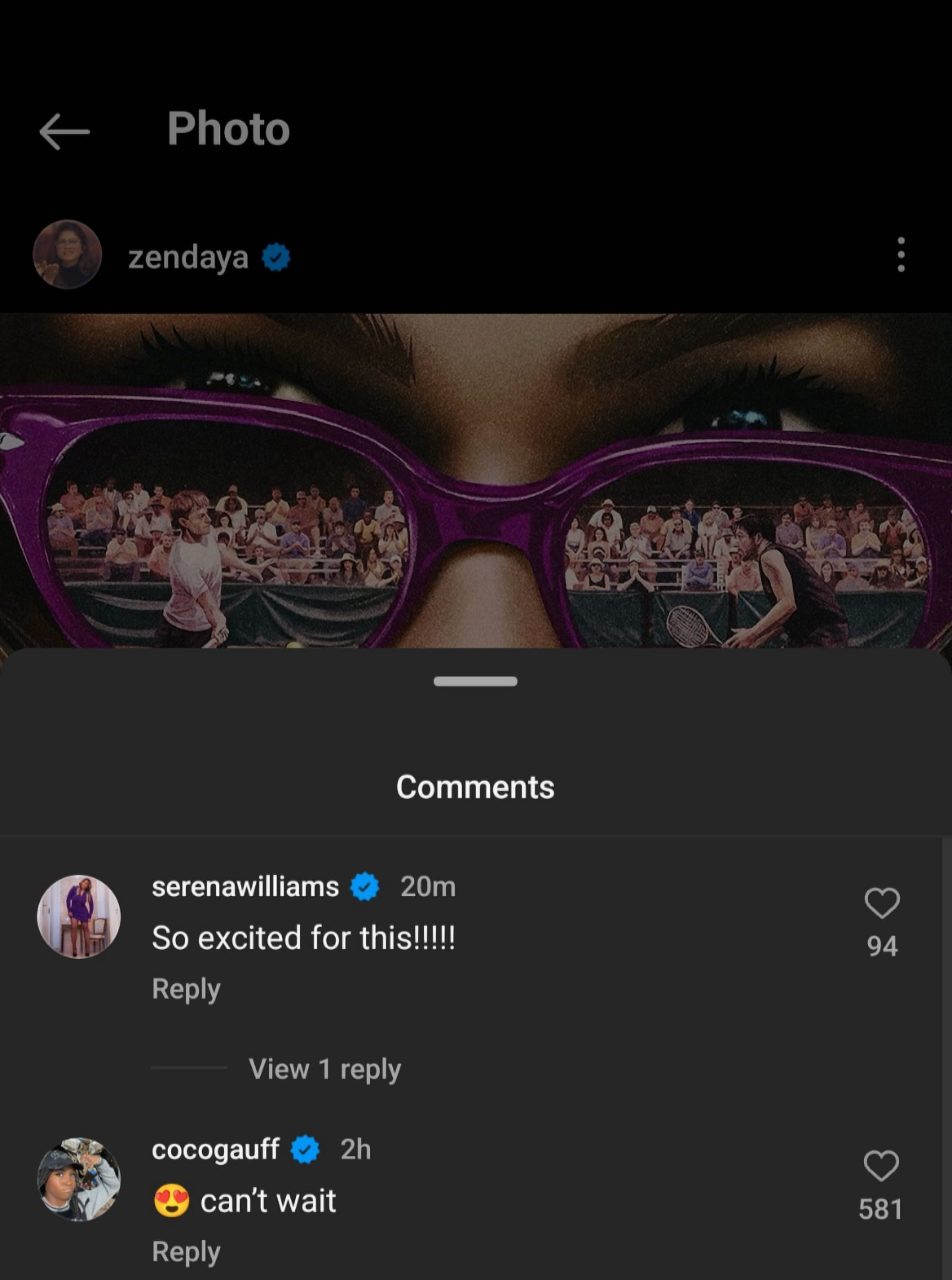 Screenshots of Serena Williams and Coco Gauff's comments