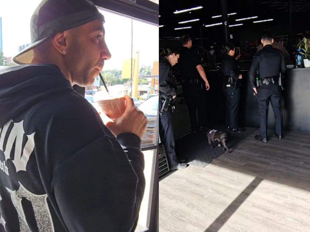 Fousey sees cops enter his gym during IRL stream (Image via X/DramaAlert)