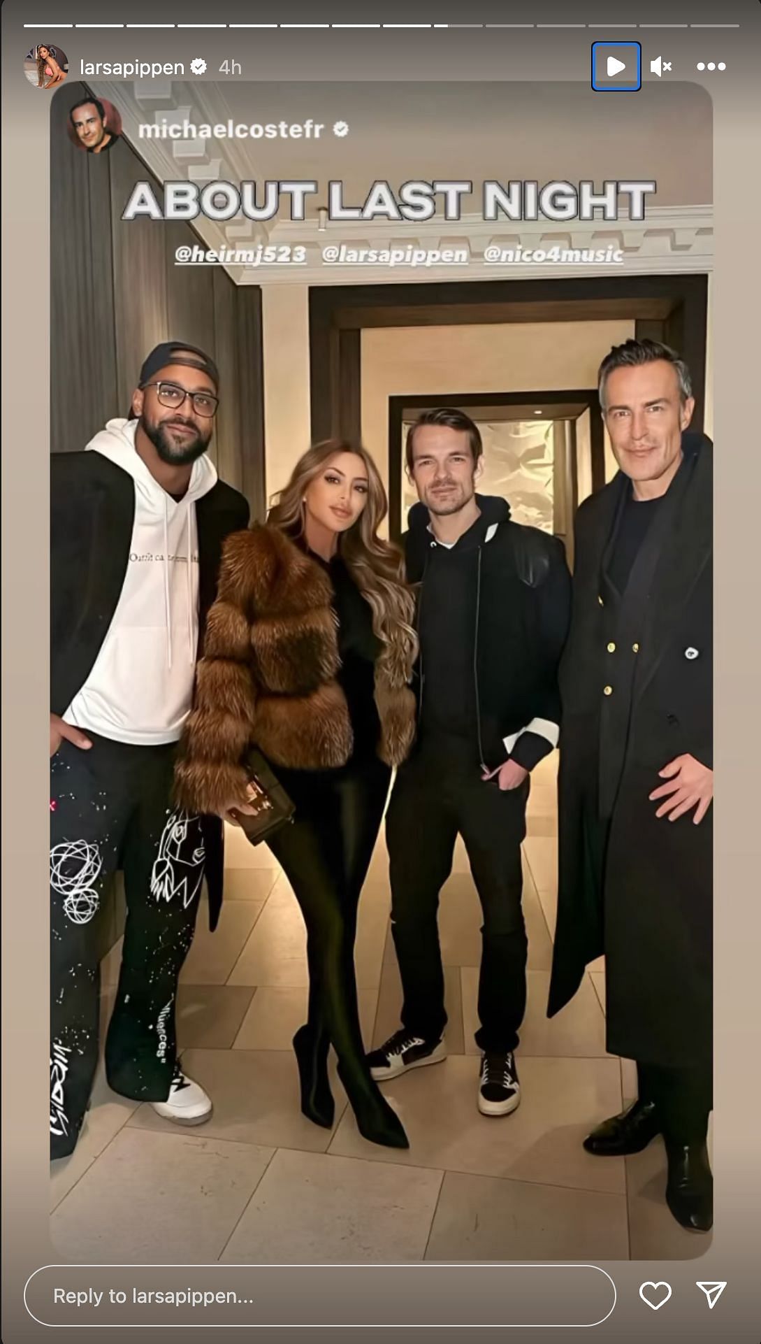 Larsa Pippen and Marcus Jordan continue to enjoy their in Paris (Image source: Instagram @larsapippen)