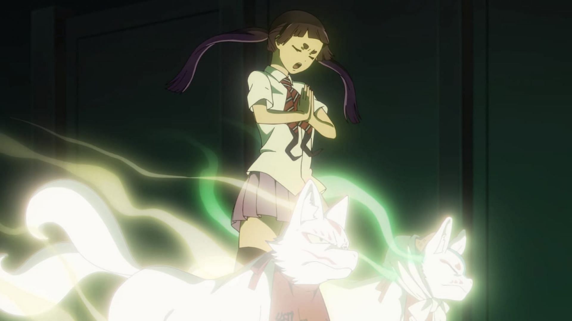 Izumo chanting a spell to defeat Mayuko (Image via Studio VOLN)
