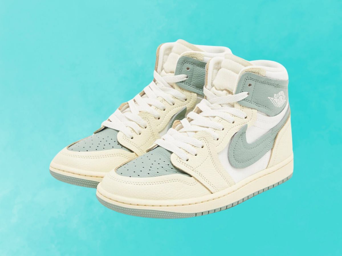 Air Jordan 1 High MM Legend Sand Jade Smoke sneakers (Image via JD Sports UK)