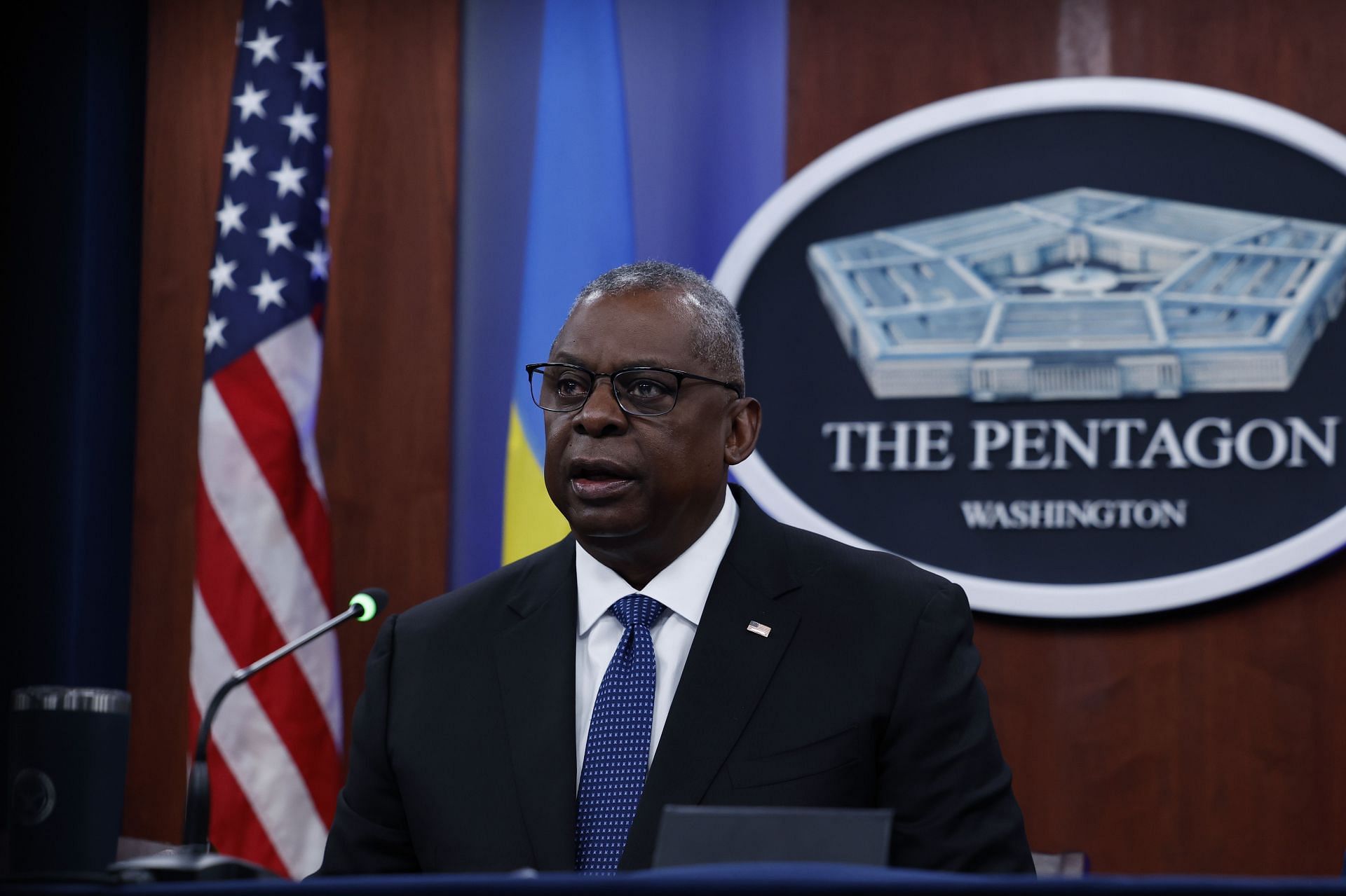 Defense Secretary Austin Delivers Remarks At Ukraine Defense Contact Group Meeting