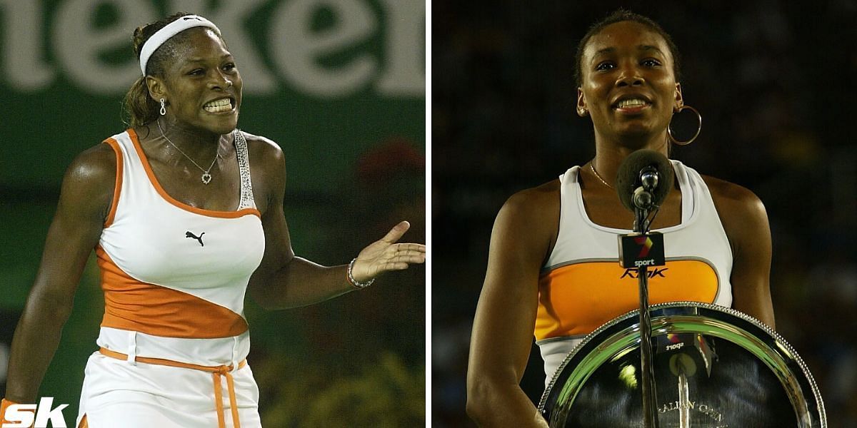 Venus and Serena Williams during the 2003 Australian Open final