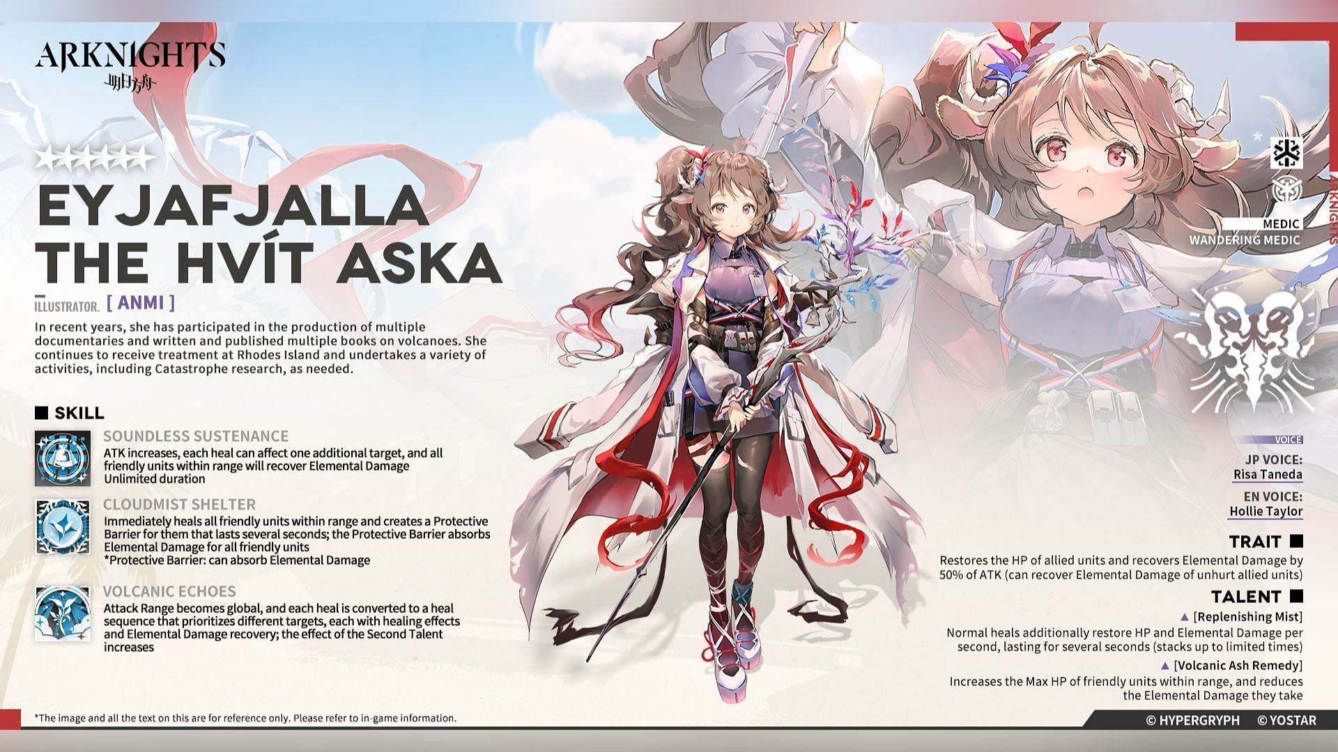 New Operator Eyjafjalla the Hvit Aska in Arknights (Image via Hypergryph)