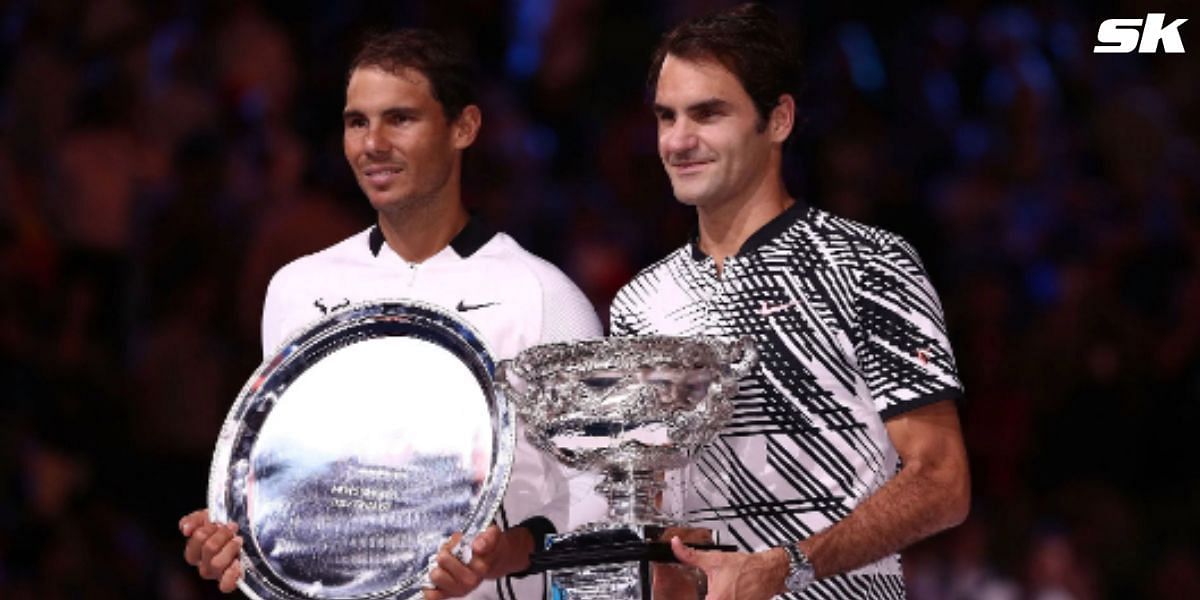 Rafael Nadal and Roger Federer pictured at 2017 Australian Open