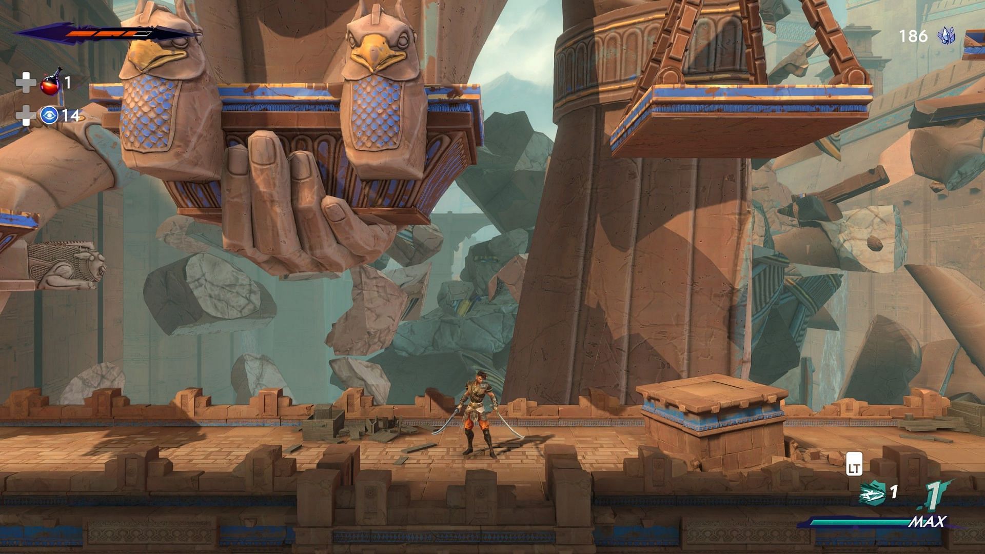 The game can often surprise with jaw-droppingly beautiful set-pieces (Screenshot from Prince of Persia The Lost Crown)