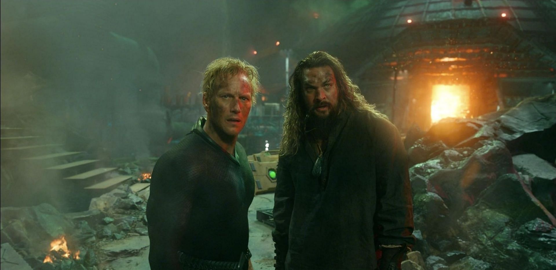 Jason Momoa as Arthur/Aquaman and Patrick Wilson as Orm in a scene from Aquaman and the Lost Kingdom (Image via IMDb)