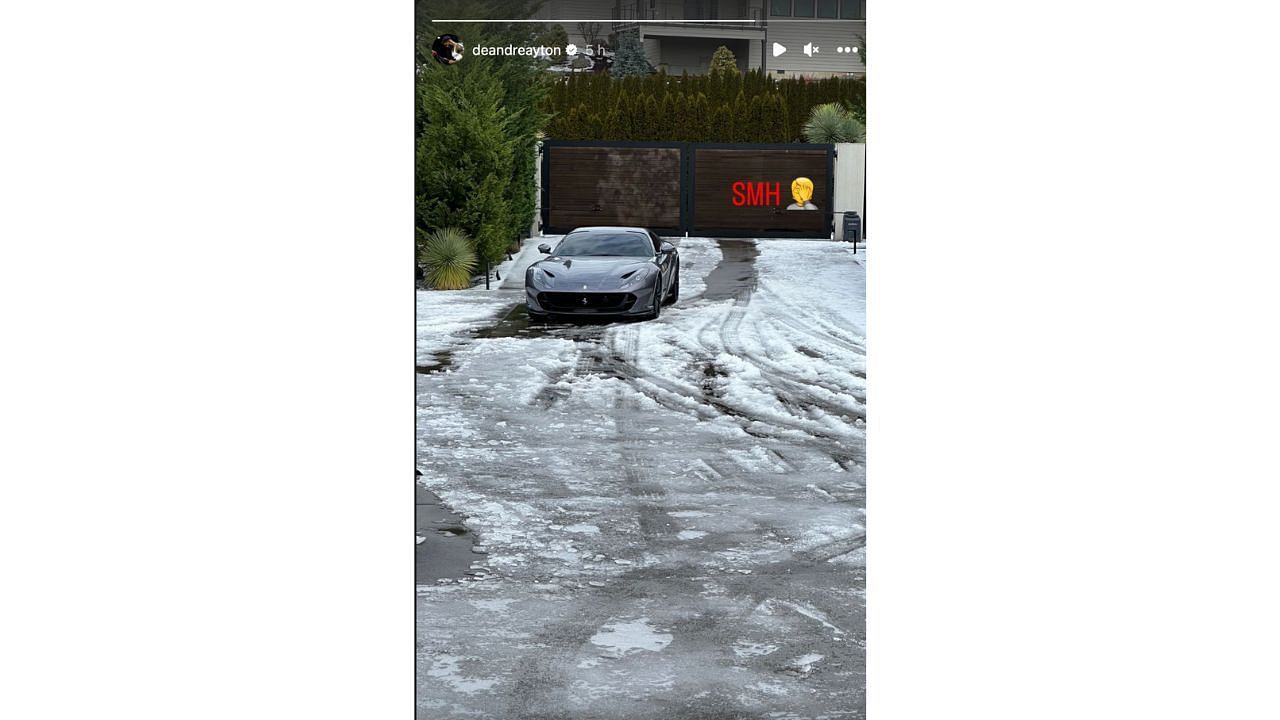 Deandre Ayton shared a picture of his Ferrari on Instagram