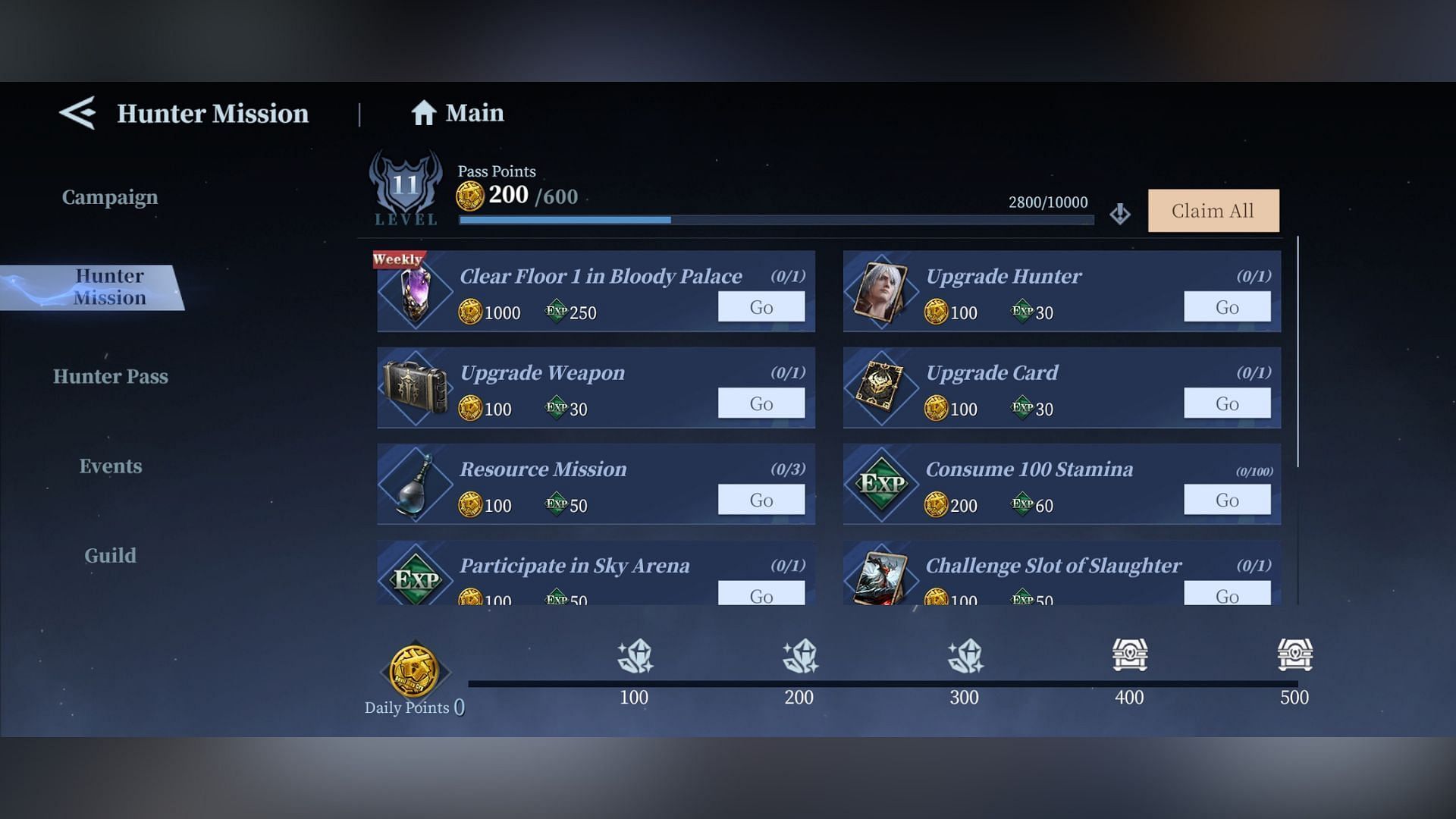 Complete Hunter missions to get free Gems in Devil May Cry Peak of Combat. (Image via Nebula Joy)