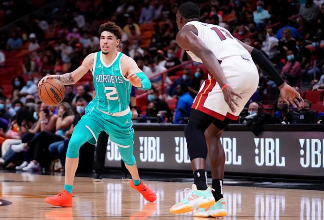 “Butthurt sore loser move”: Fans express outrage as video of LaMelo Ball trying to trip Bam Adebayo’s leg goes viral
