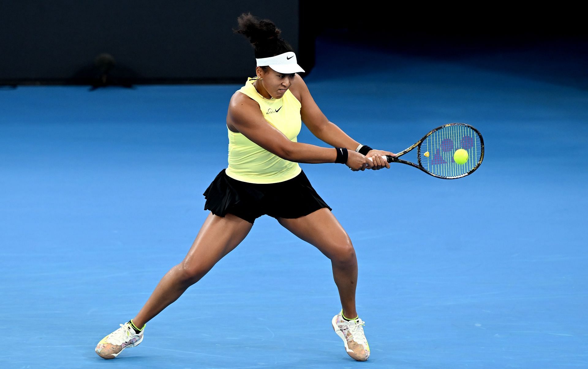 Naomi Osaka in action at the 2024 Brisbane International.