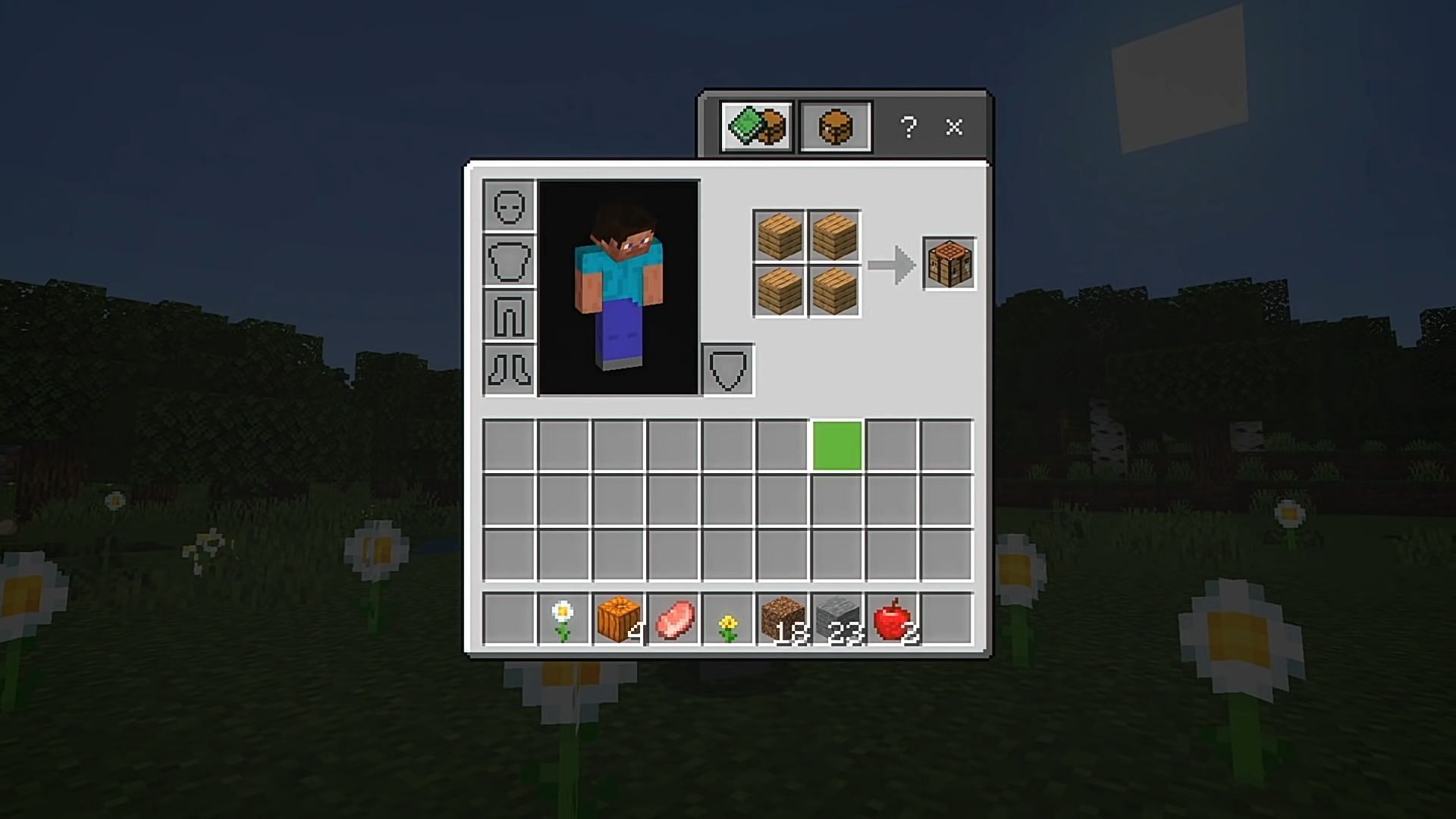 Even simple Minecraft tasks like crafting would be tougher without a reference (Image via Minecraft/YouTube)