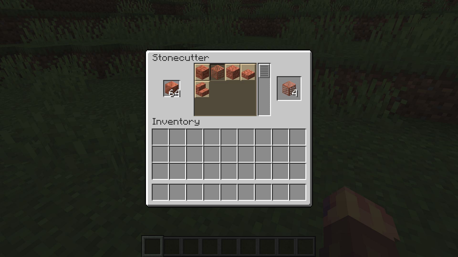 Minecraft fans can receive more copper grates from the stonecutter in 24w04a (Image via Mojang)