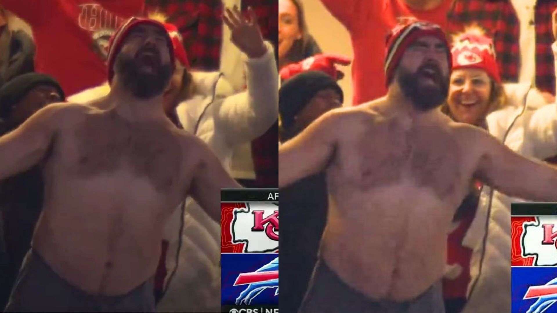 Fans call out Jason Kelce for drinking beer in viral video during Chiefs game 