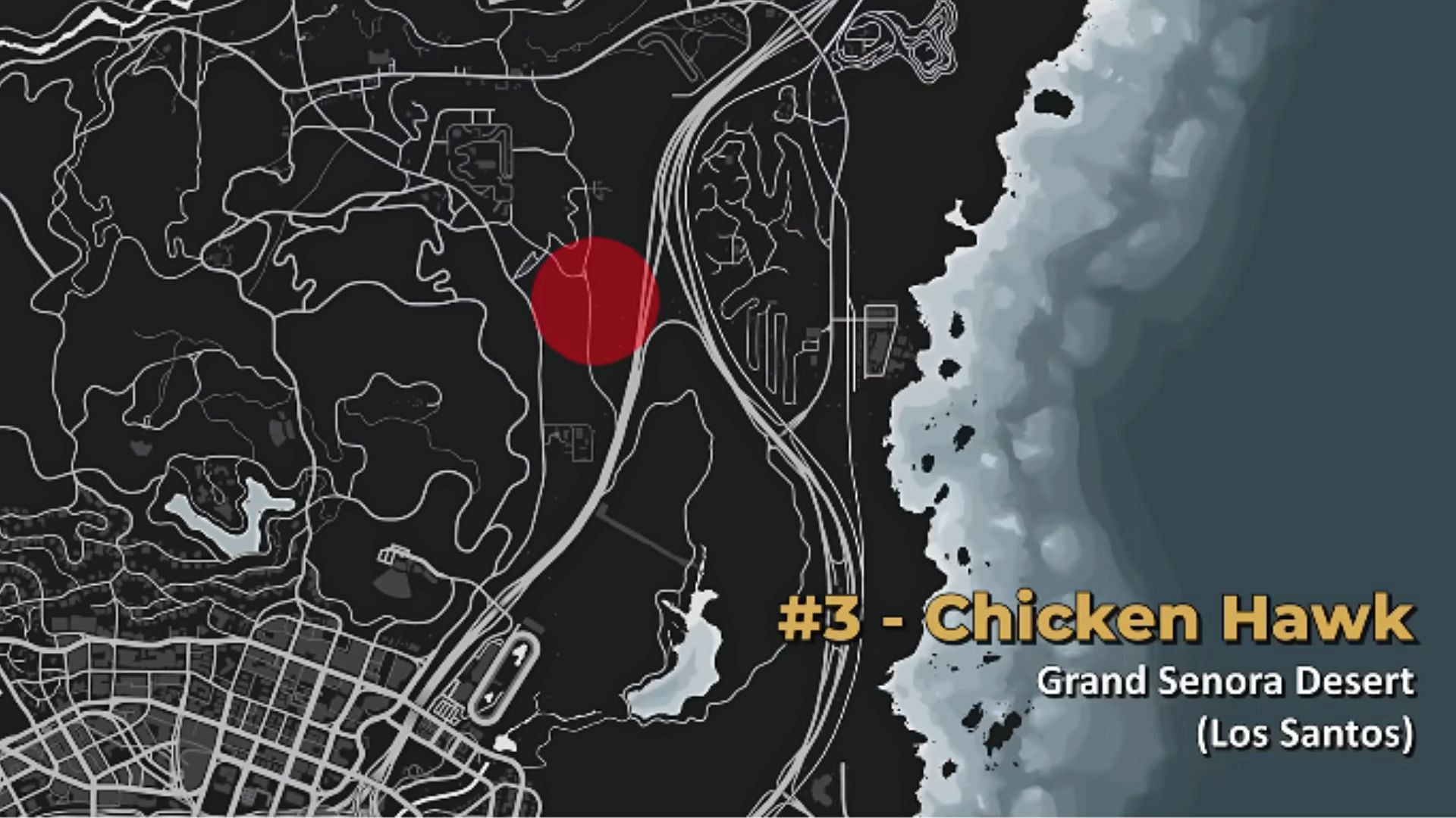 Chicken Hawk Location in Grand Theft Auto Online (Image via YouTube/GTA Series Videos)