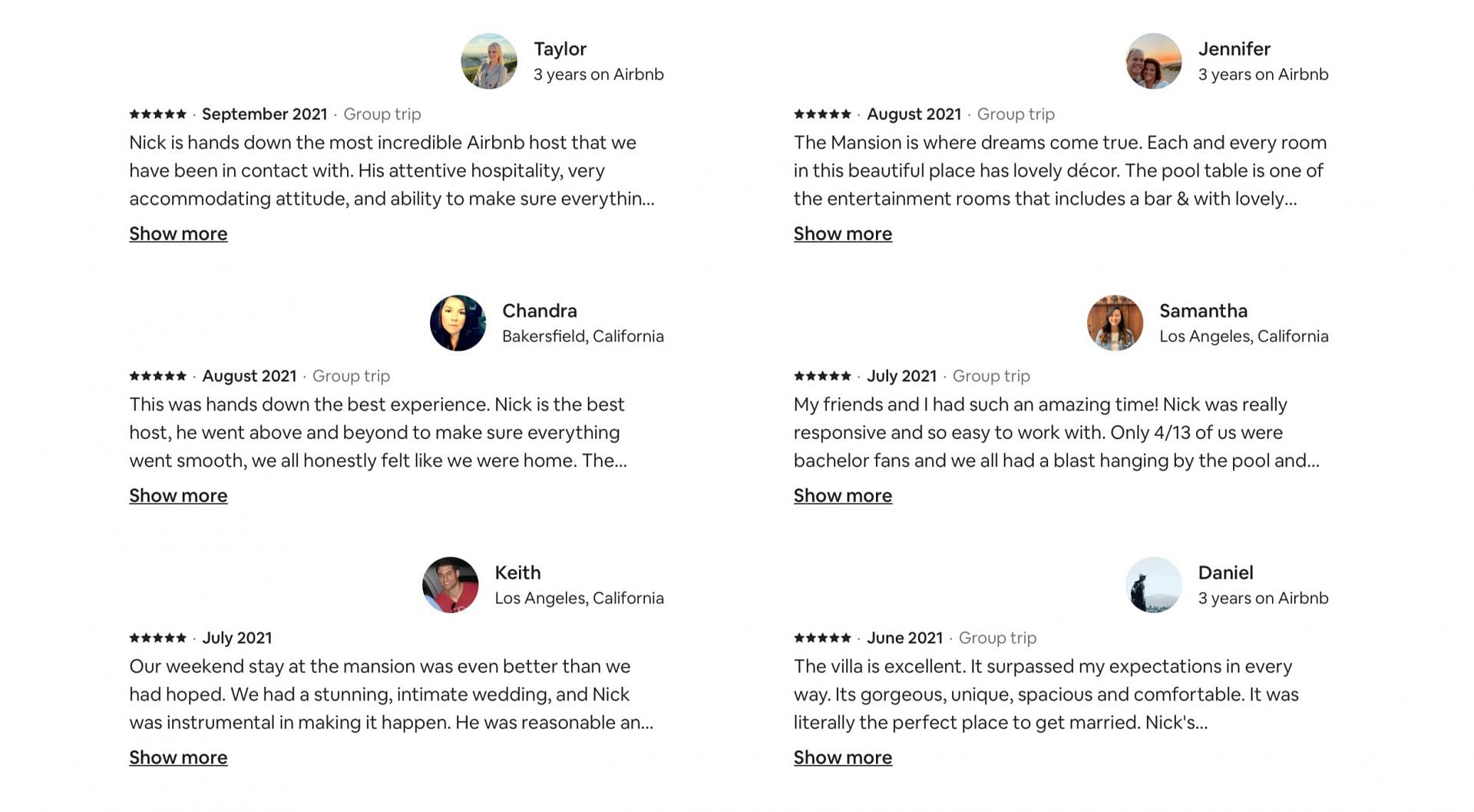 Reviews of Villa de la Vina by the guests who lived there (Image via Airbnb/@airbnb.com)