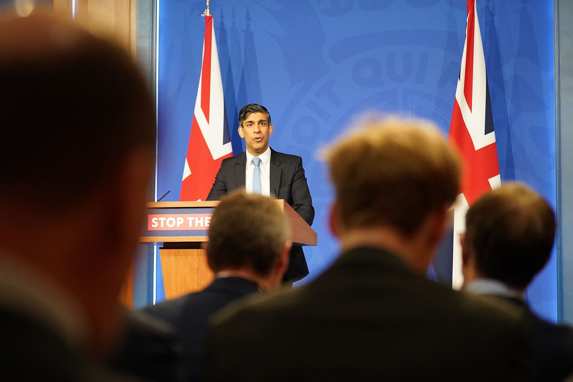 Rishi Sunak holds a press conference on passing the Rwanda Bill (Image via Getty Images)