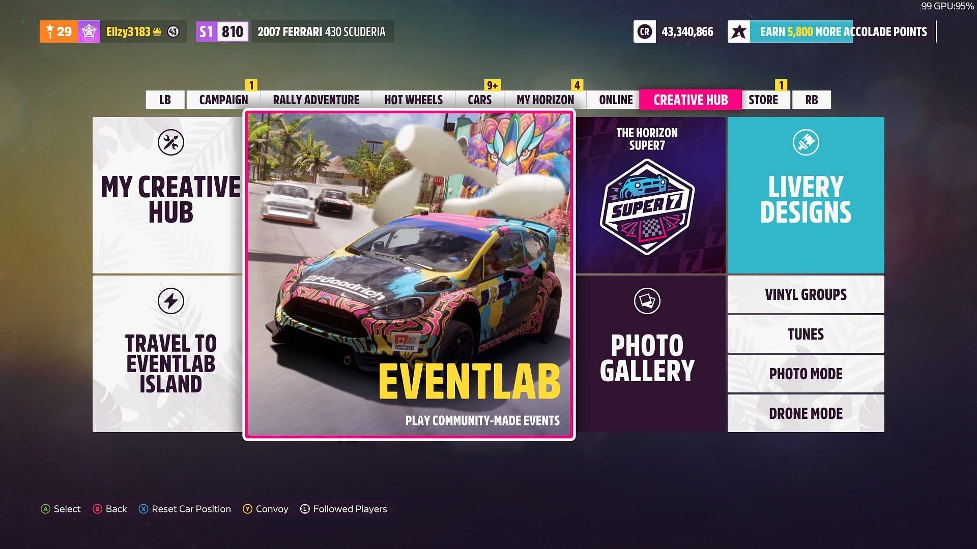 The Eventlab feature of Horizon has proven to be a key factor in keeping the game fresh with the incorporation of community with the game. (Image via Playground Games)