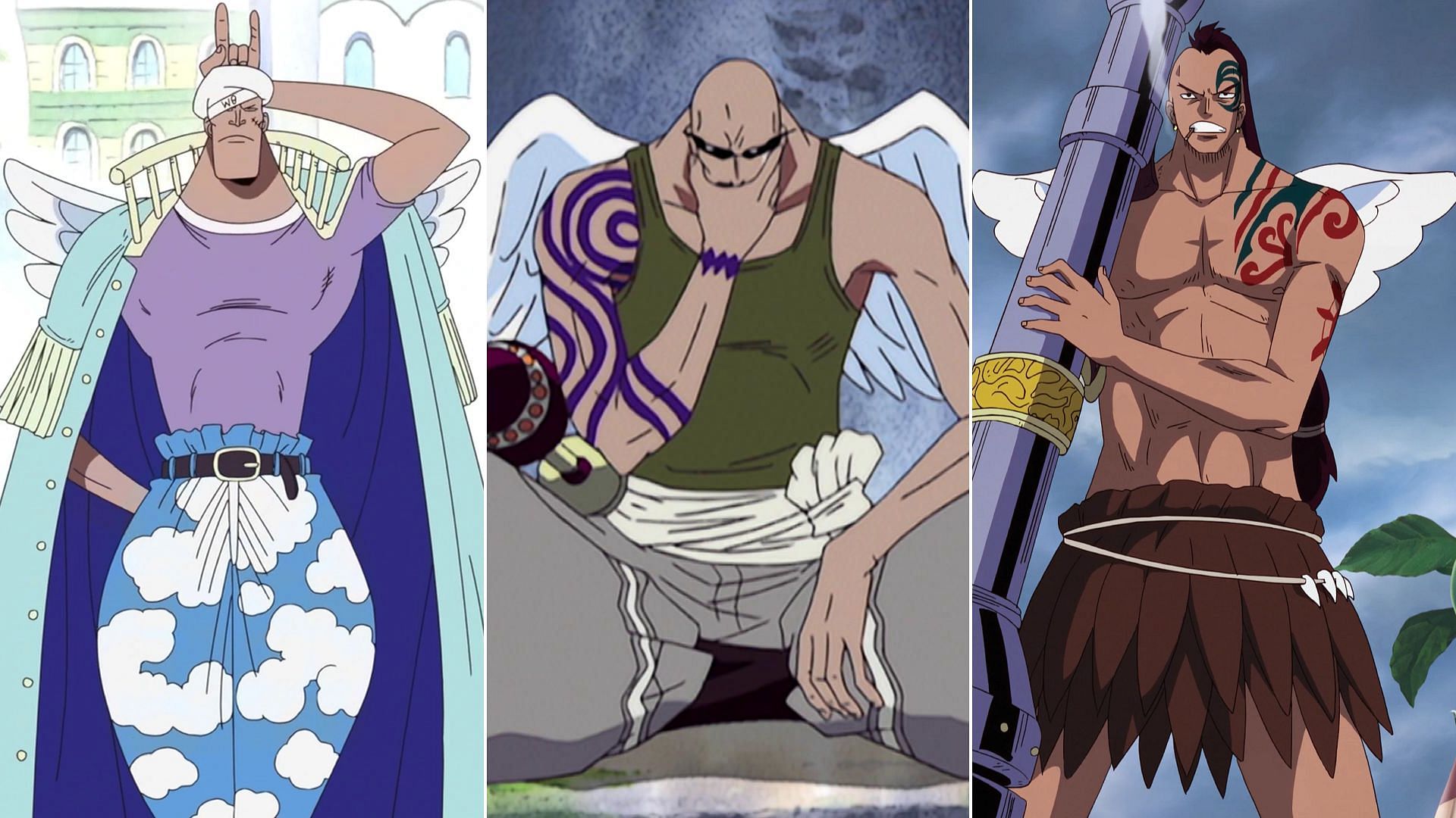Skypieans, Birkans, and Shandia as seen in One Piece (Image via Toei Animation)