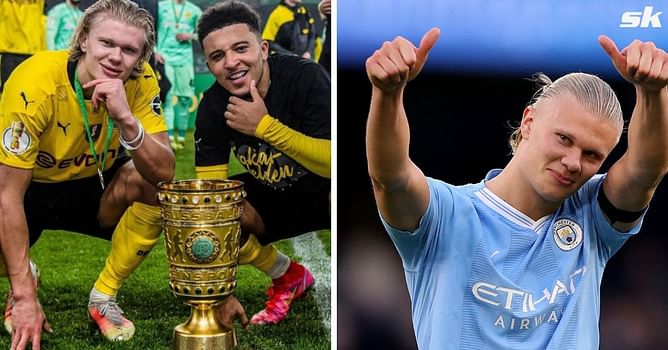 Erling Haaland shares throwback Dortmund image alongside Manchester United star Jadon Sancho amid latter's links to German club