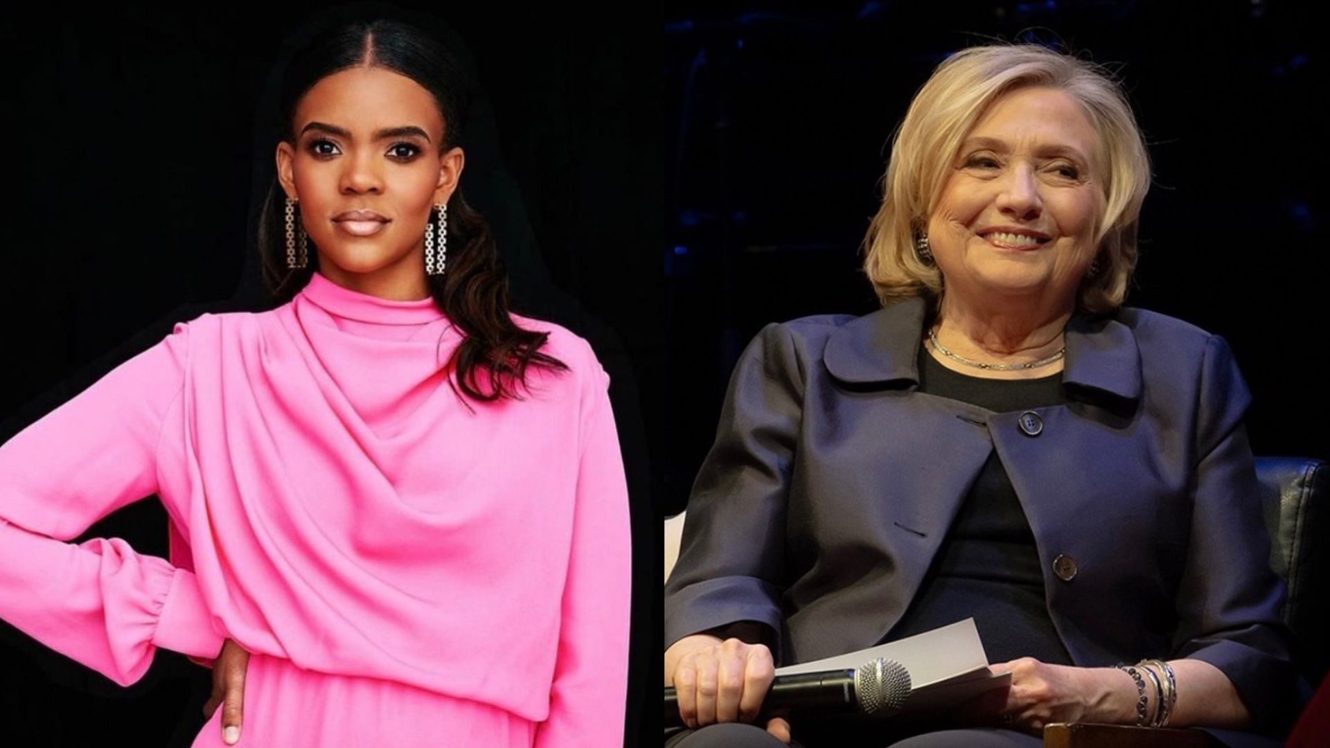 Candace Owens talks about Hillary Clinton. (Images via Instagram/@hillaryclinton &amp; @realcandaceowens)