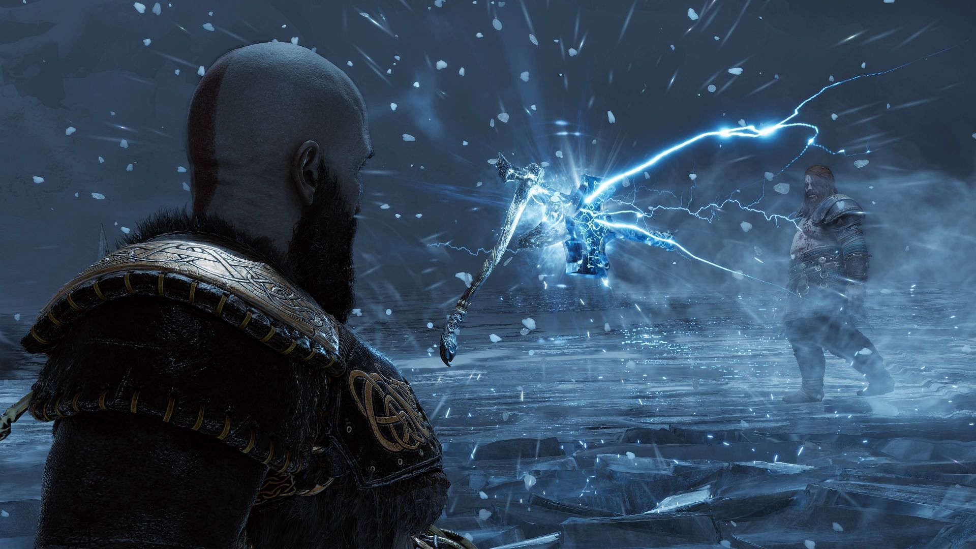 Kratos confronting Thor in God of War Ragnarok (Image via Santa Monica Studio)