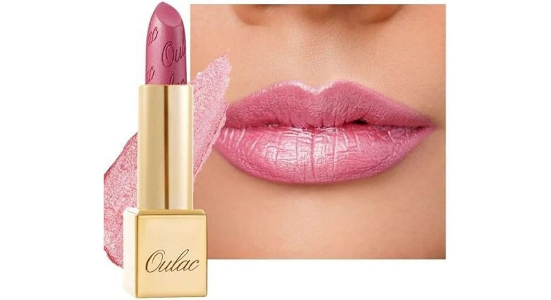 Oulac Metallic Pink Lipstick (Image via Amazon)