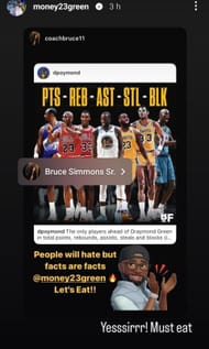 Draymond Green falls for an incorrect stat.