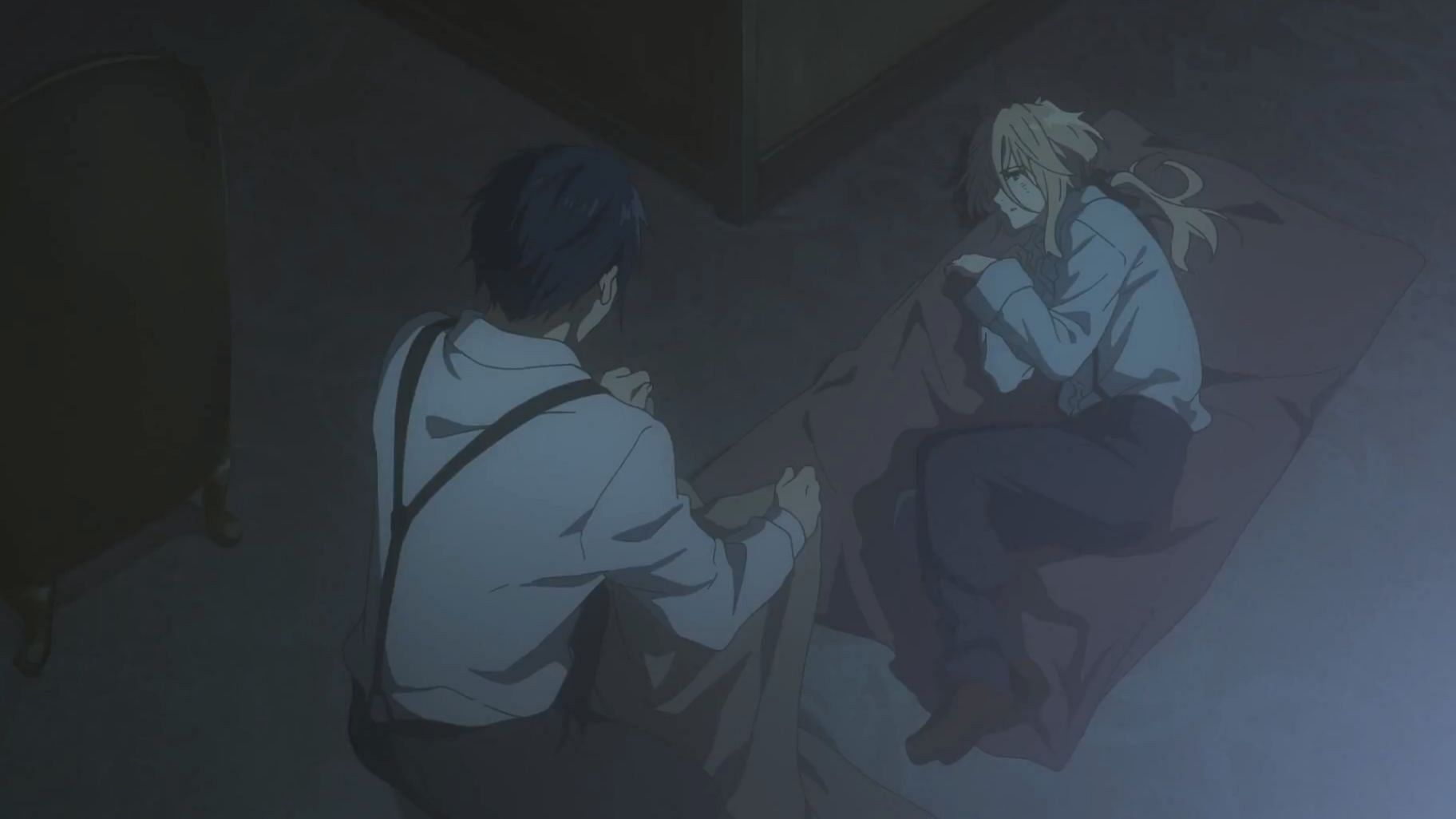 Gilbert taking care of young Violet (Image via Kyoto Animation)