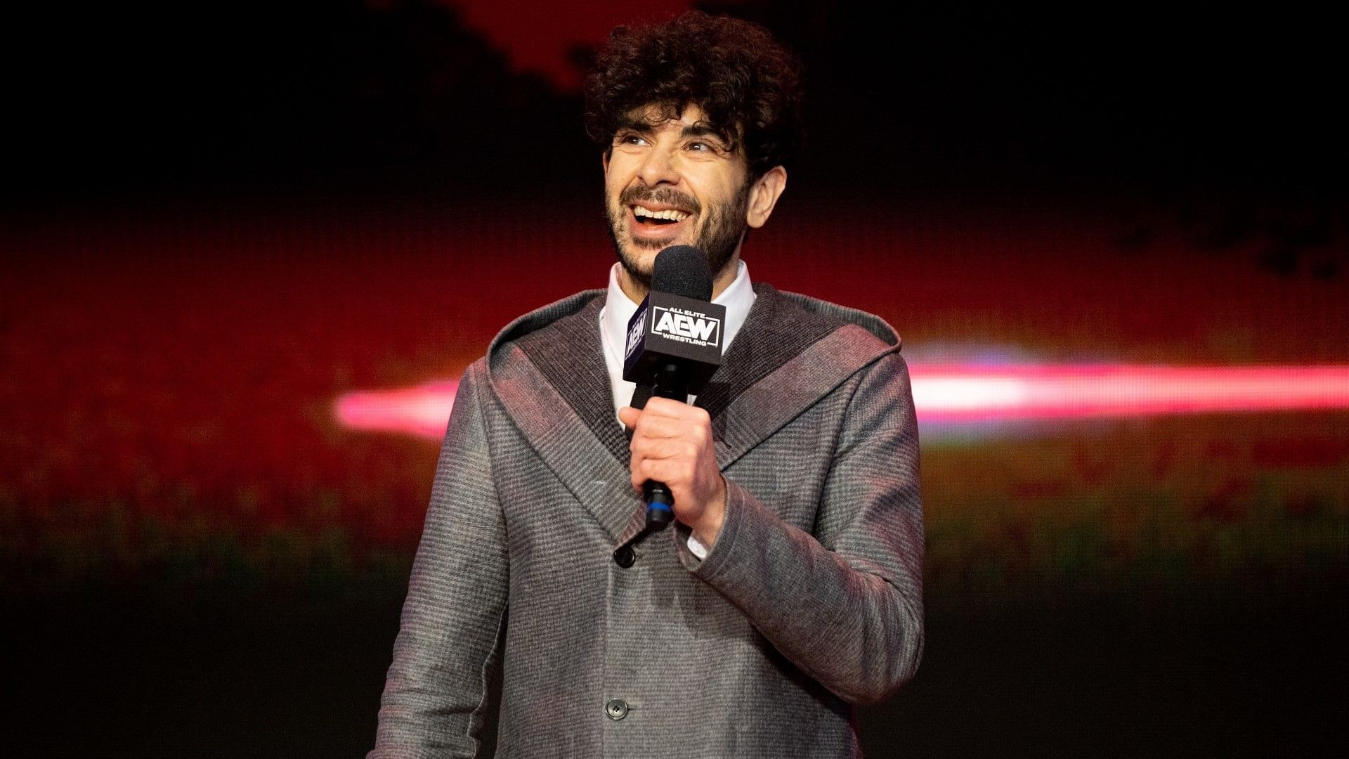 AEW President Tony Khan speaks to the crowd at Dynamite [courtesy of allelitewrestling.com]