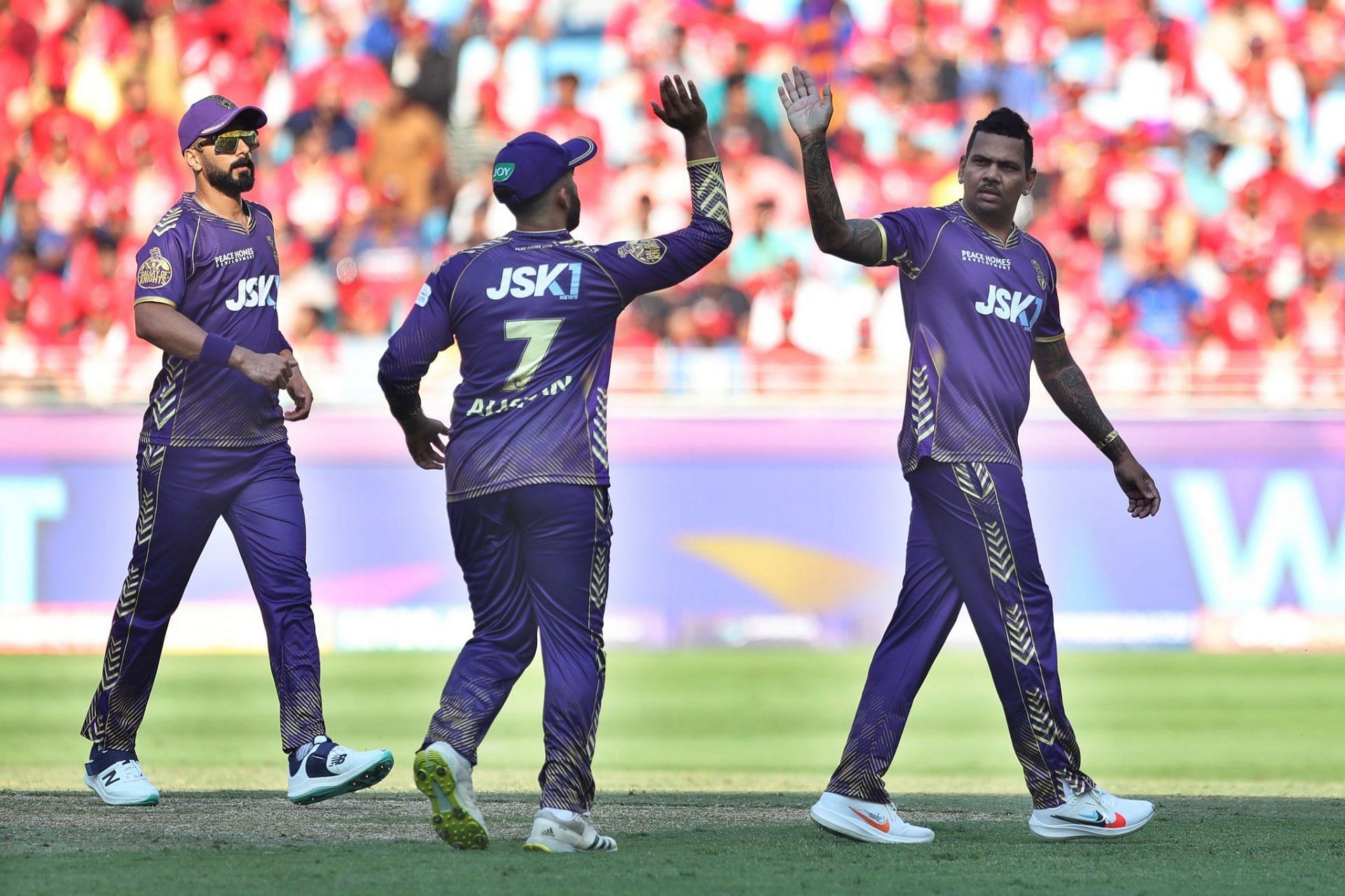 Sunil Narine celebrating a wicket. (Image Courtesy: X/International League T20)
