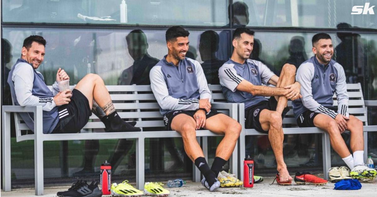 Former Barcelona stars Lionel Messi, Luis Suarez, Jordi Alba and Sergio Busquets