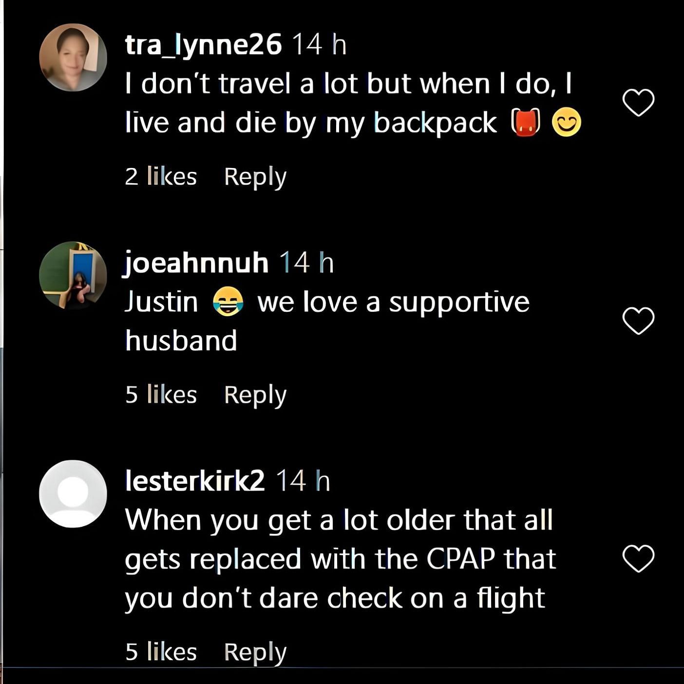 Upton gets a range of responses from fans regarding her essential travel items