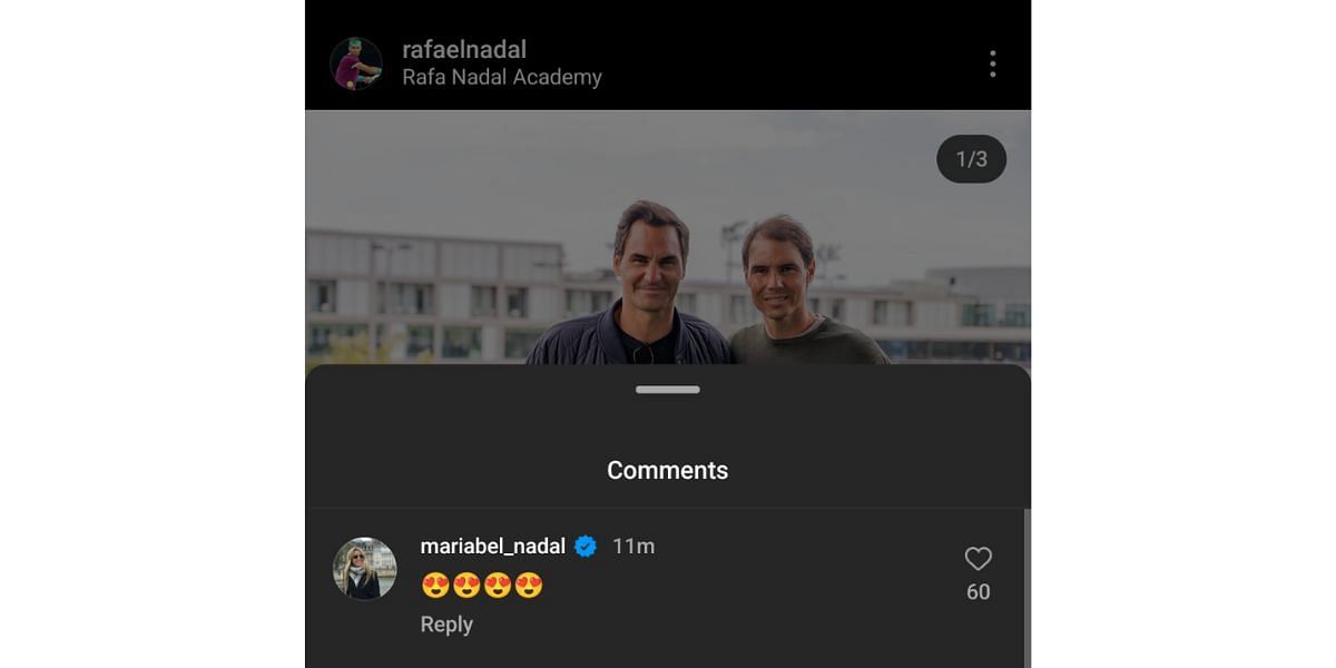 A screen capture of the replies to the Spaniard&#039;s Instagram post on Wednesday