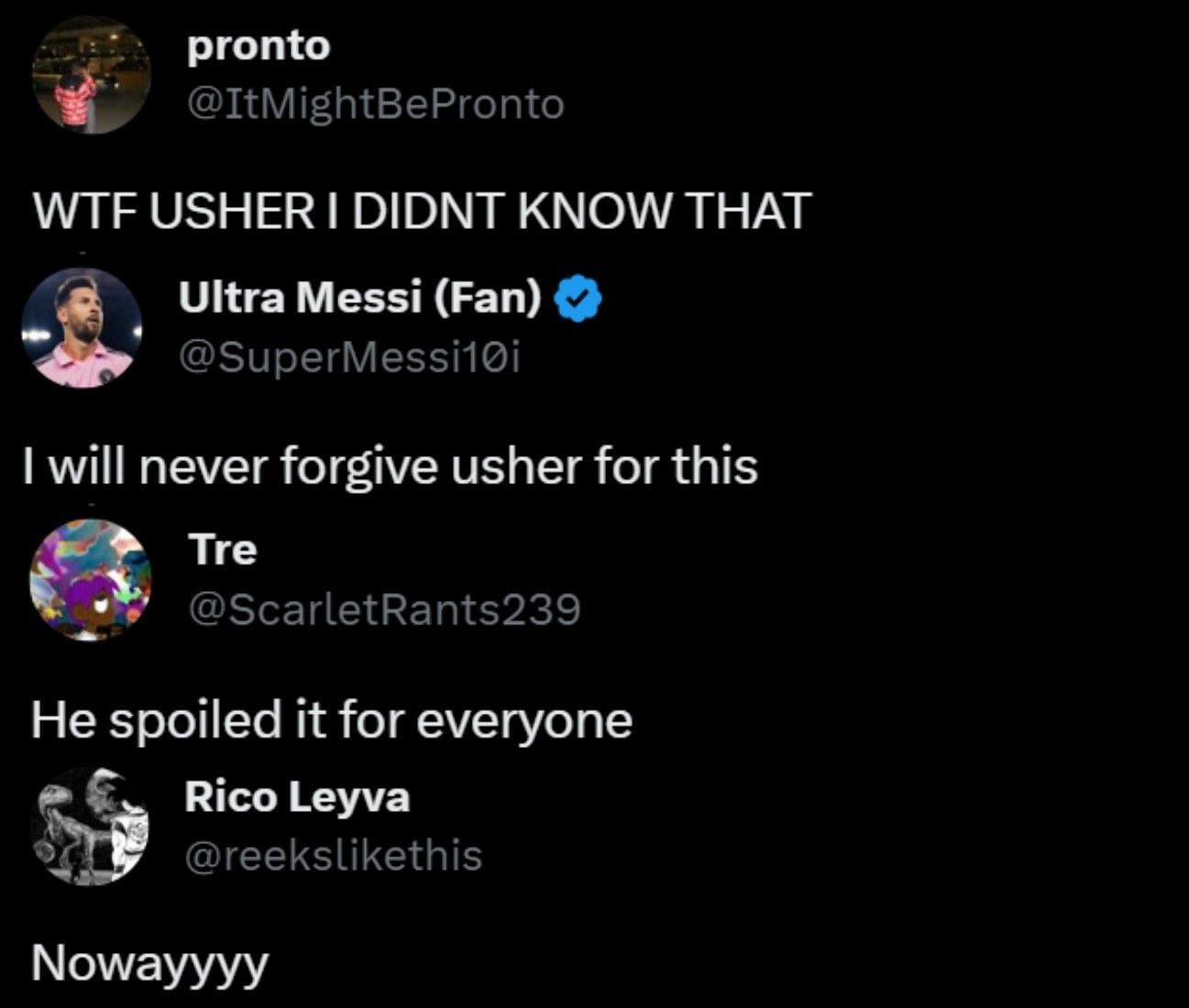 Majority of the Jujutsu Kaisen fans are not happy with Usher revealing important details from the manga (Screengrab via X)